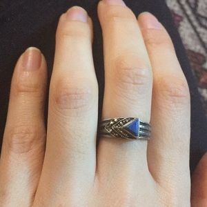 VTG Art Deco Blue Stone Ring